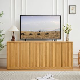 67-inch modern wavy sideboard, curved contour design storage cabinet, 6-door cabinet with storage function