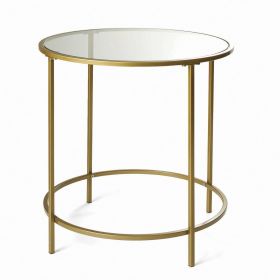 Nola Side Table, Gold Finish