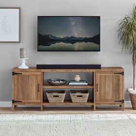 Farmhouse TV Stand for TVs up to 70", Rustic Weathered Oak