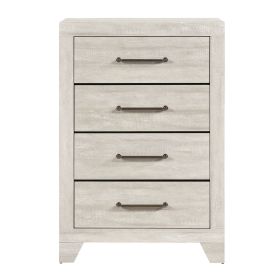 Contemporary Gray Oak Finish Storage Chest of 4x Drawers Wooden Bedroom Furniture 1pc