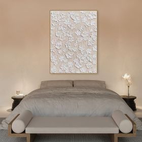 Handmade Oil Painting Abstract Flower Textured Wall Art Blooming Floral Painting On Canvas Gift For Her Living Room Wall Art Neutural Wall Art Cu (Style: 01, size: 90x120cm)