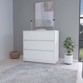Avra 3 Drawer Dresser, Manufactured Wood Top and Front Chest of Drawers (Color: as Pic)