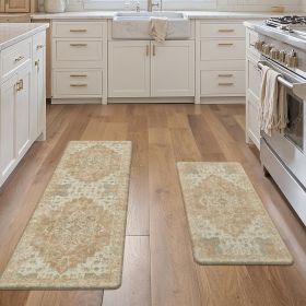 Kitchen Mats for Floor 2PCs, Washable Anti Fatigue Mat for Cushioned, 17.3"x47"+17.3"x30", Waterproof Kitchen Rugs (shape: Rectangle)