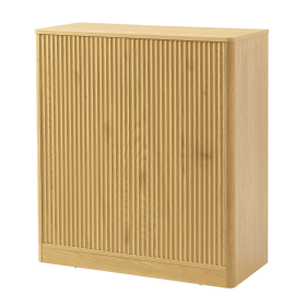 34.3" modern wavy sideboard, curved contour design storage cabinet, 2-door cabinet with storage function, suitable for kitchen/bedroom/living roo (Color: Natural)