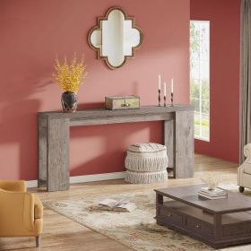 Console Table Wood Sofa Table Entryway Accent Table (Color: Grey)